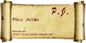 Pöcz Jolán névjegykártya