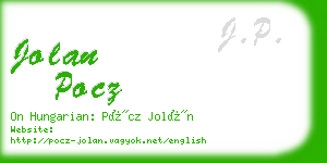 jolan pocz business card